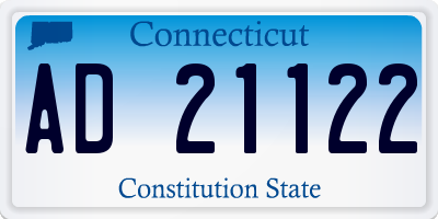 CT license plate AD21122