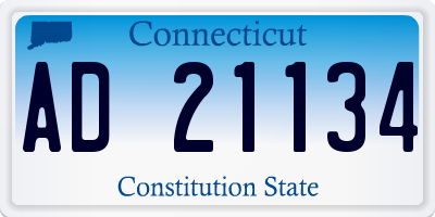 CT license plate AD21134
