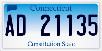 CT license plate AD21135