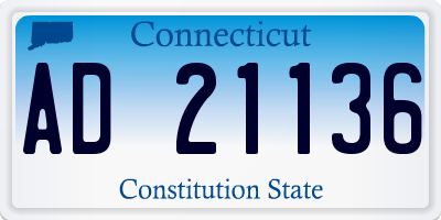 CT license plate AD21136