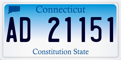 CT license plate AD21151