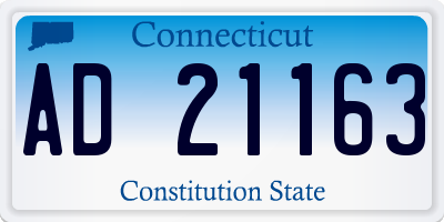 CT license plate AD21163