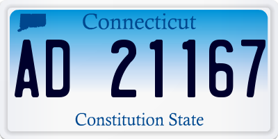 CT license plate AD21167