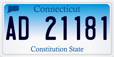 CT license plate AD21181