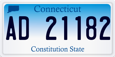 CT license plate AD21182