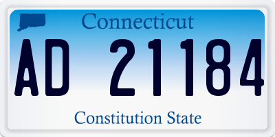 CT license plate AD21184