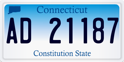 CT license plate AD21187