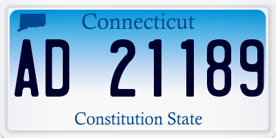 CT license plate AD21189