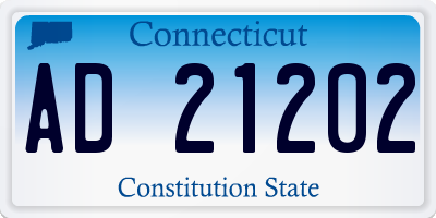 CT license plate AD21202