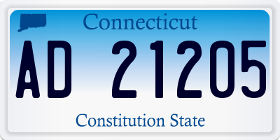 CT license plate AD21205