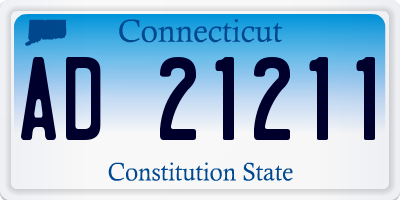 CT license plate AD21211