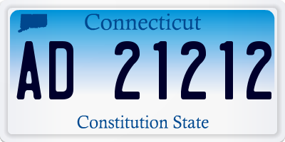 CT license plate AD21212