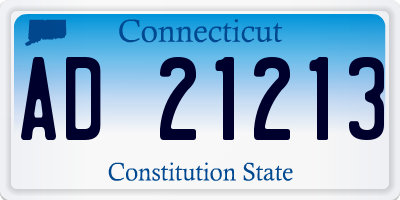 CT license plate AD21213