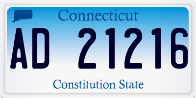 CT license plate AD21216
