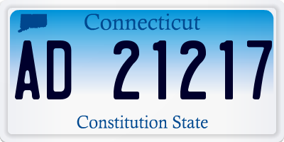 CT license plate AD21217