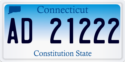 CT license plate AD21222