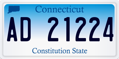 CT license plate AD21224