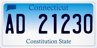 CT license plate AD21230