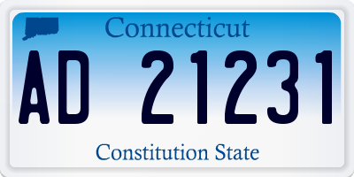 CT license plate AD21231