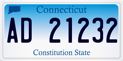 CT license plate AD21232