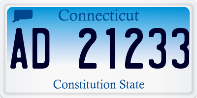 CT license plate AD21233