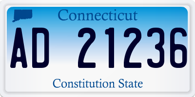 CT license plate AD21236