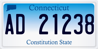 CT license plate AD21238