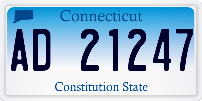 CT license plate AD21247