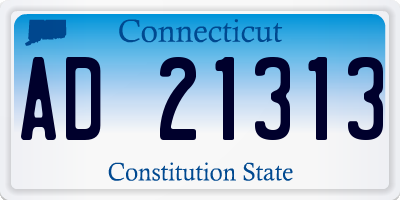 CT license plate AD21313
