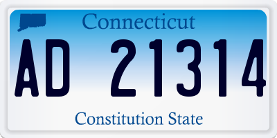 CT license plate AD21314