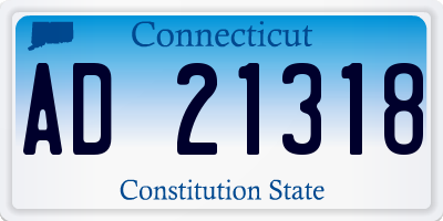CT license plate AD21318