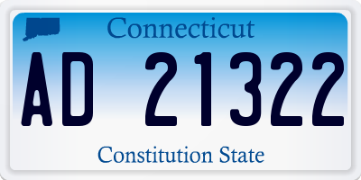 CT license plate AD21322