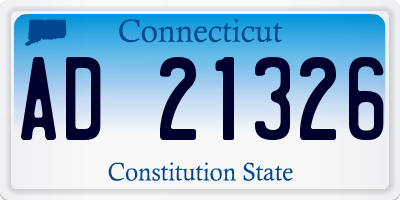 CT license plate AD21326