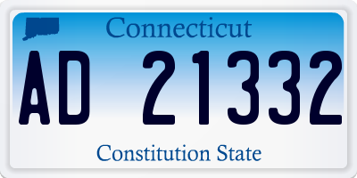 CT license plate AD21332