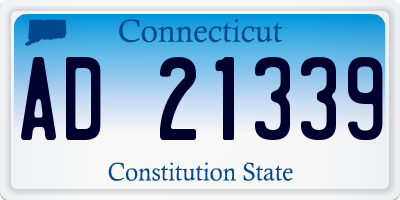 CT license plate AD21339