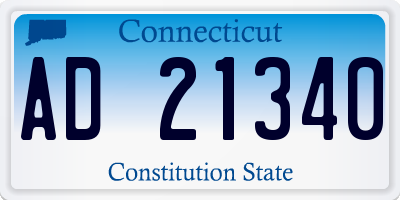 CT license plate AD21340
