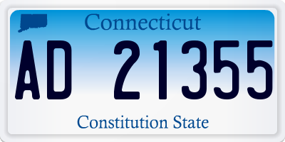 CT license plate AD21355