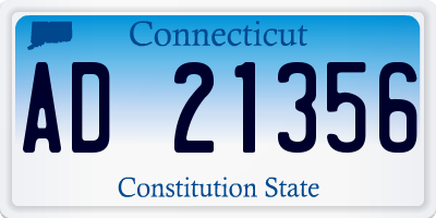 CT license plate AD21356