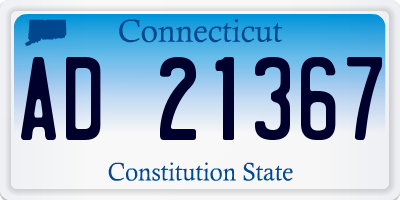 CT license plate AD21367