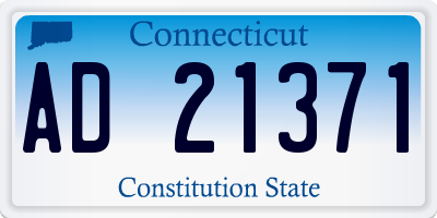 CT license plate AD21371