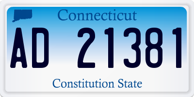CT license plate AD21381