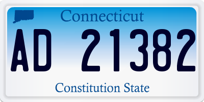 CT license plate AD21382