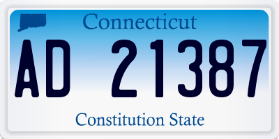 CT license plate AD21387