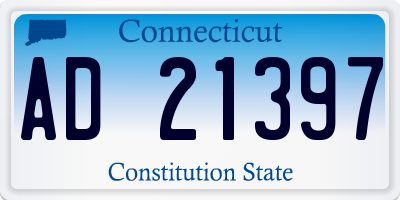 CT license plate AD21397