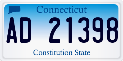 CT license plate AD21398