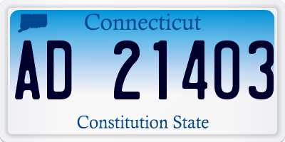 CT license plate AD21403