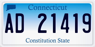 CT license plate AD21419