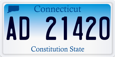 CT license plate AD21420
