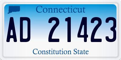 CT license plate AD21423