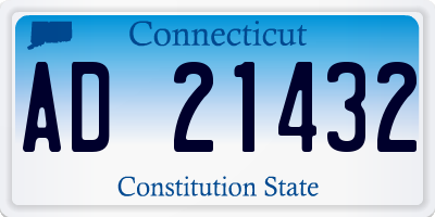 CT license plate AD21432